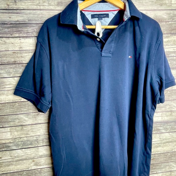 Men’s Tommy Hilfiger Blue Polo (Large) - Picture 1 of 3